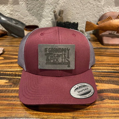 Richardson 112 Fathers Day Grandpa Leather patch hat. Perfect gift for any grandpa or papa in your life!