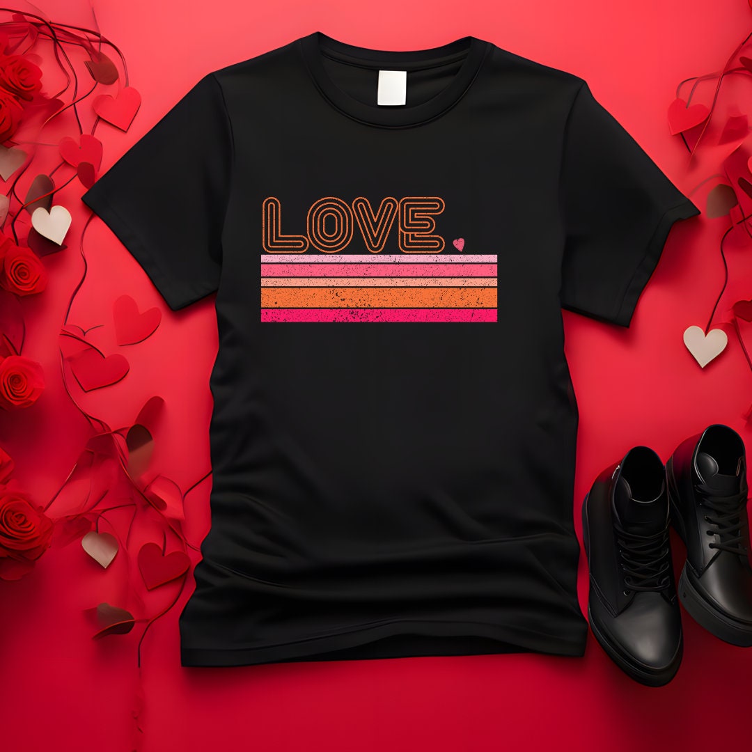 Retro Love Valentines Day Shirt Valentines Day Shirts For Women Heart Shirt Cute Valentine Shirt Valentines Day Gift Valentines Gift