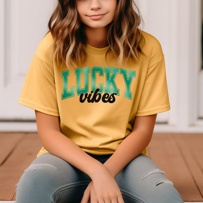 Lucky Vibes Toddler Shirt St Patrick's Day Kid Shirt Lucky Vibes Shirt St Patrick's Day Shirt St Patty Shirt Shamrock Shirt Lucky Shirt