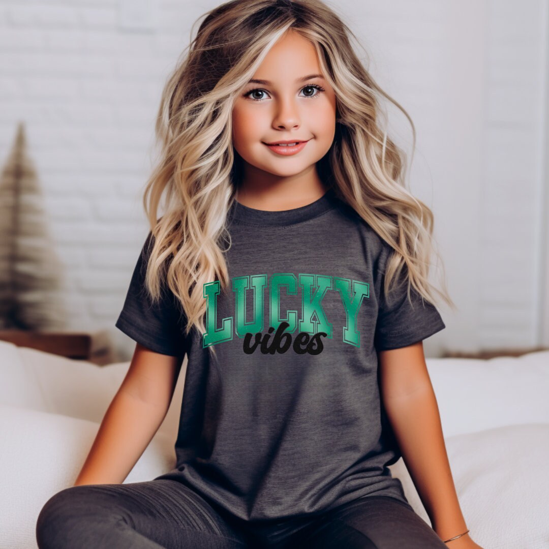 Lucky Vibes Toddler Shirt St Patrick's Day Kid Shirt Lucky Vibes Shirt St Patrick's Day Shirt St Patty Shirt Shamrock Shirt Lucky Shirt